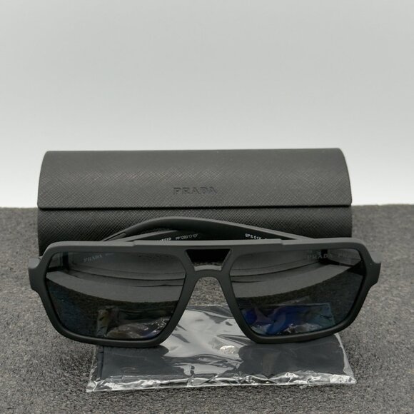 Prada Linea Rossa PS 01XS DG002G Black Sunglasses Polarized Dark Grey Lens READ - Picture 1 of 10